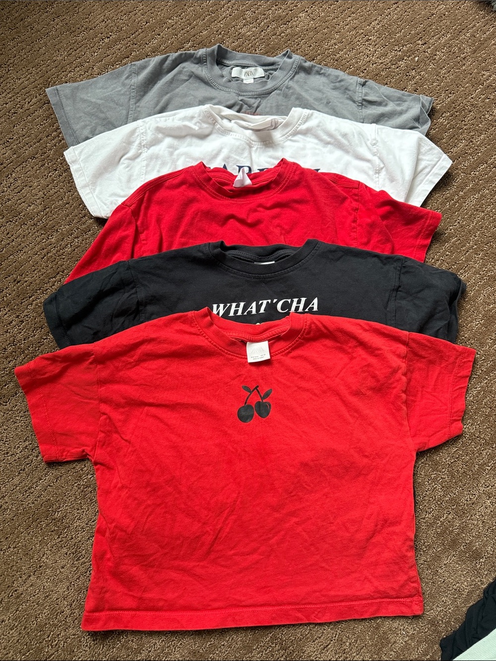 Assorted Crewneck T-Shirt Bundle - Red, Black, Gray, White